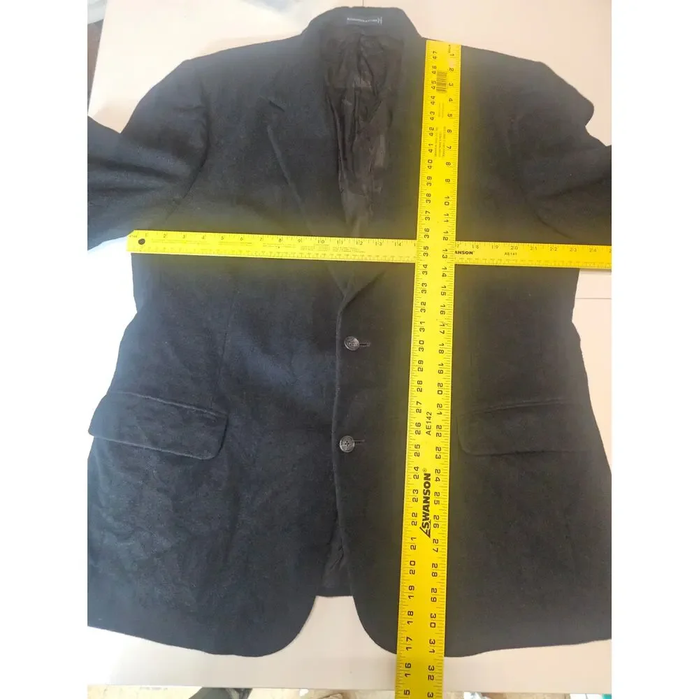 Vintage Roundtree & Yorke 100% Camel Hair Blazer Black Blazer Mens XL 46 3962